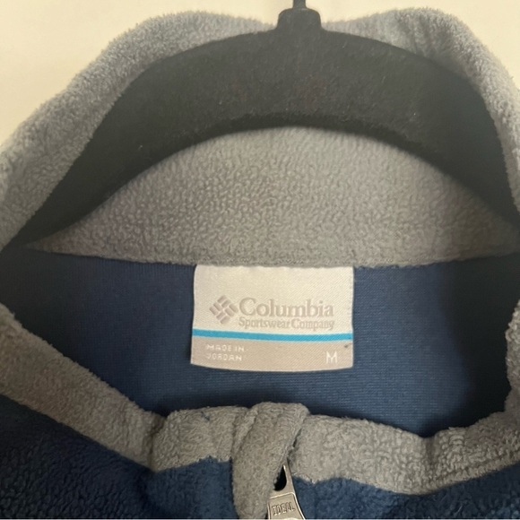 Columbia Blue Gray Half Zip Fleece Pullover Sweater Medium - Picture 8 of 10